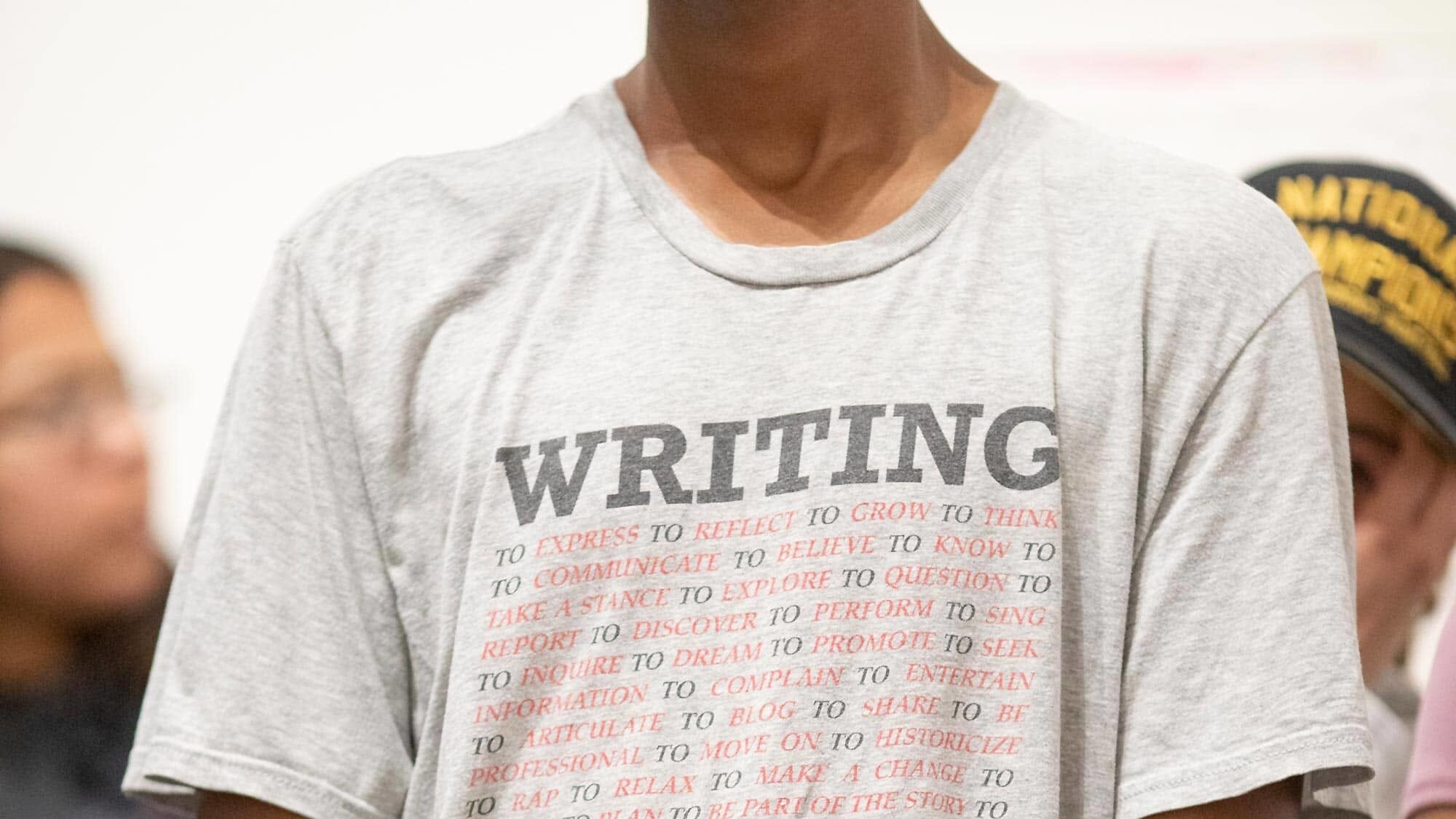 Writing tshirt